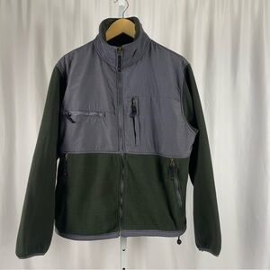 PB Basics Large Lightweight Olive Green Fleece Jacket Soft Shell Outdoor Hiking